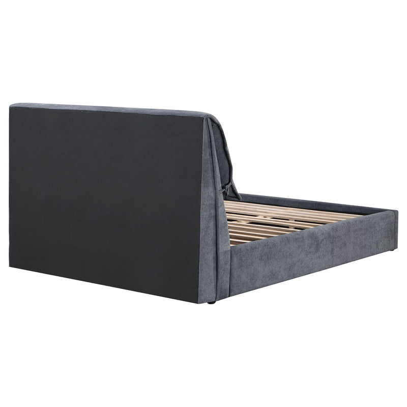  Coaster Furniture Laurel 306041KE Upholstered Eastern King Panel Bed - Dark Grey IMAGE 5