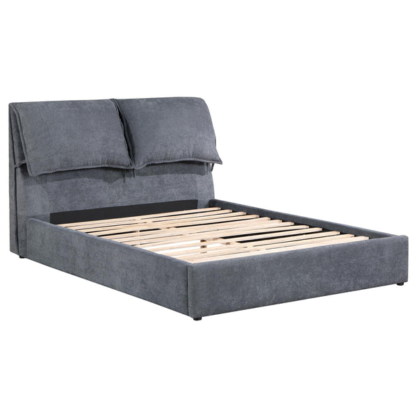  Coaster Furniture Laurel 306041Q Upholstered Queen Panel Bed - Dark Grey IMAGE 1