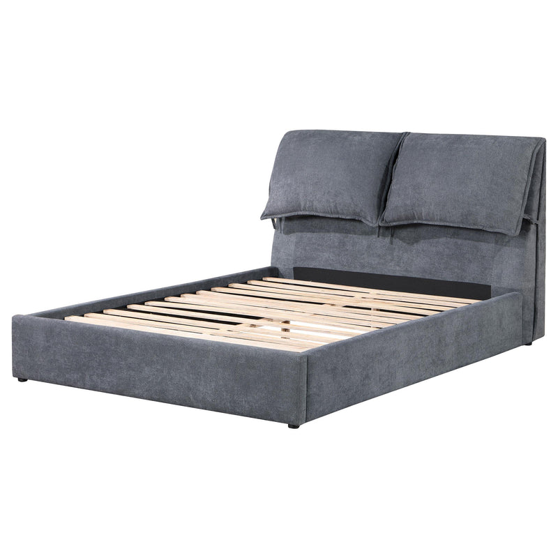  Coaster Furniture Laurel 306041Q Upholstered Queen Panel Bed - Dark Grey IMAGE 3