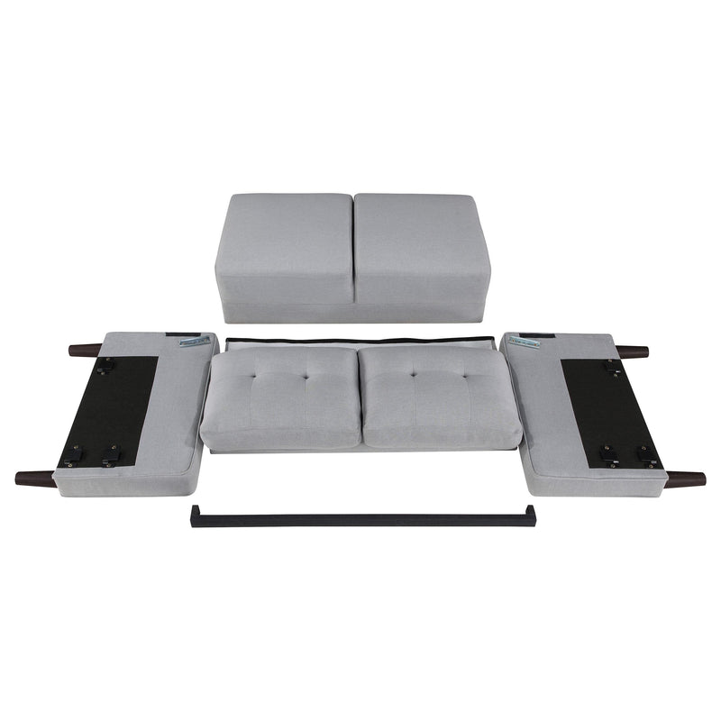  Coaster Furniture Bowen 506782 Upholstered Track Arm Tufted Loveseat - Grey IMAGE 8