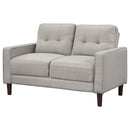  Coaster Furniture Bowen 506786 Upholstered Track Arm Tufted Loveseat - Beige IMAGE 3