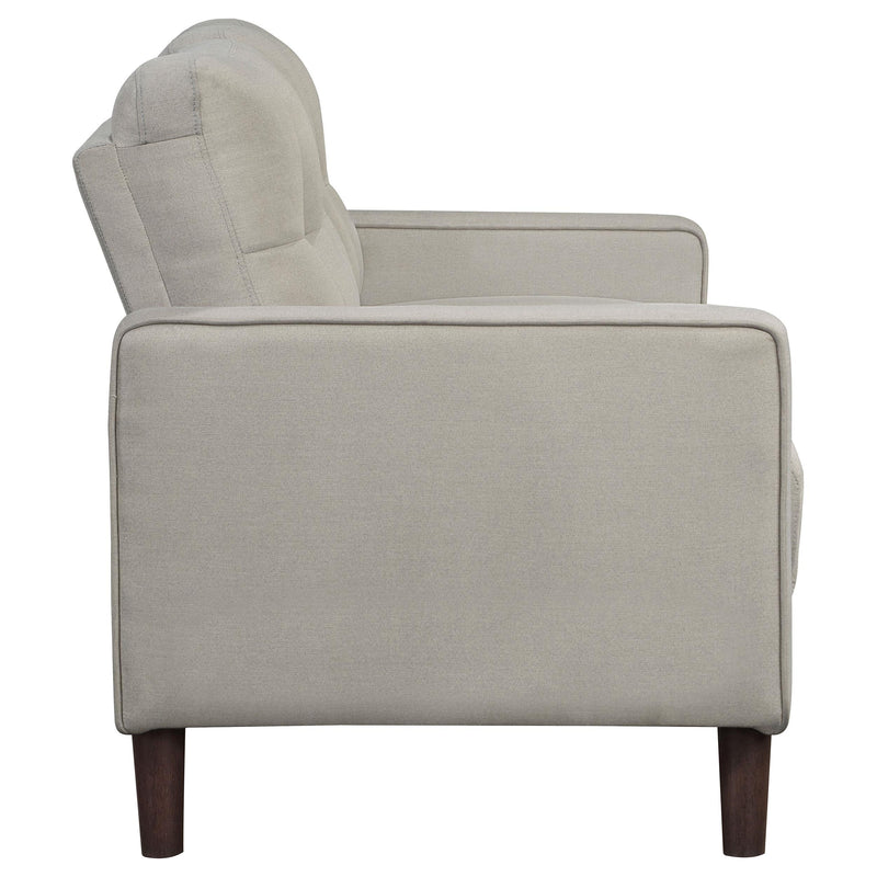  Coaster Furniture Bowen 506786 Upholstered Track Arm Tufted Loveseat - Beige IMAGE 7