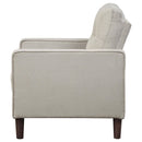  Coaster Furniture Bowen 506787 Upholstered Track Arm Tufted Accent Chair - Beige IMAGE 4