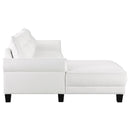  Coaster Furniture Caspian 509550 Upholstered Curved Arm Chaise Sectional Sofa - White IMAGE 10