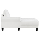  Coaster Furniture Caspian 509550 Upholstered Curved Arm Chaise Sectional Sofa - White IMAGE 11