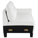  Coaster Furniture Caspian 509550 Upholstered Curved Arm Chaise Sectional Sofa - White IMAGE 12