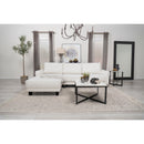  Coaster Furniture Caspian 509550 Upholstered Curved Arm Chaise Sectional Sofa - White IMAGE 14