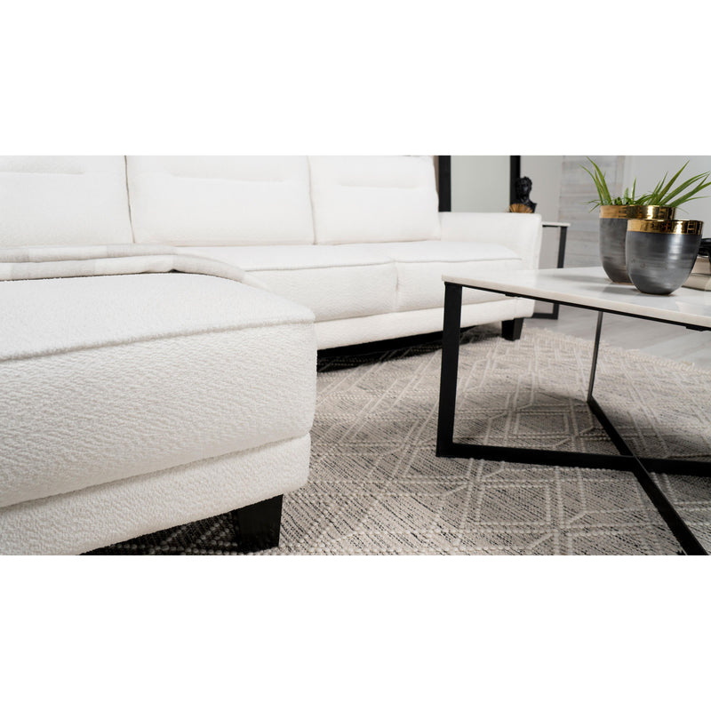  Coaster Furniture Caspian 509550 Upholstered Curved Arm Chaise Sectional Sofa - White IMAGE 18