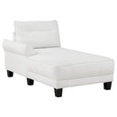 Coaster Furniture Caspian 509550 Upholstered Curved Arm Chaise Sectional Sofa - White IMAGE 2