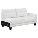  Coaster Furniture Caspian 509550 Upholstered Curved Arm Chaise Sectional Sofa - White IMAGE 3