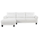  Coaster Furniture Caspian 509550 Upholstered Curved Arm Chaise Sectional Sofa - White IMAGE 4