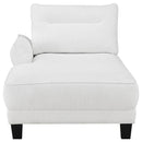  Coaster Furniture Caspian 509550 Upholstered Curved Arm Chaise Sectional Sofa - White IMAGE 5