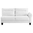  Coaster Furniture Caspian 509550 Upholstered Curved Arm Chaise Sectional Sofa - White IMAGE 6