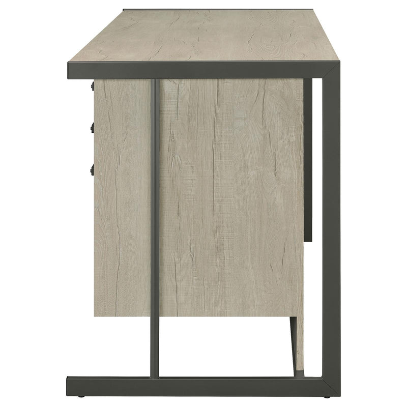  Coaster Furniture Loomis 805881 60-inch 4-Drawer Computer Desk - Whitewashed Grey IMAGE 5