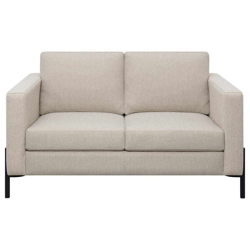  Coaster Furniture Tilly 509902 Upholstered Track Arm Loveseat - Oatmeal IMAGE 3