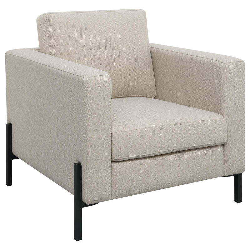  Coaster Furniture Tilly 509903 Upholstered Track Arm Accent Chair - Oatmeal IMAGE 1
