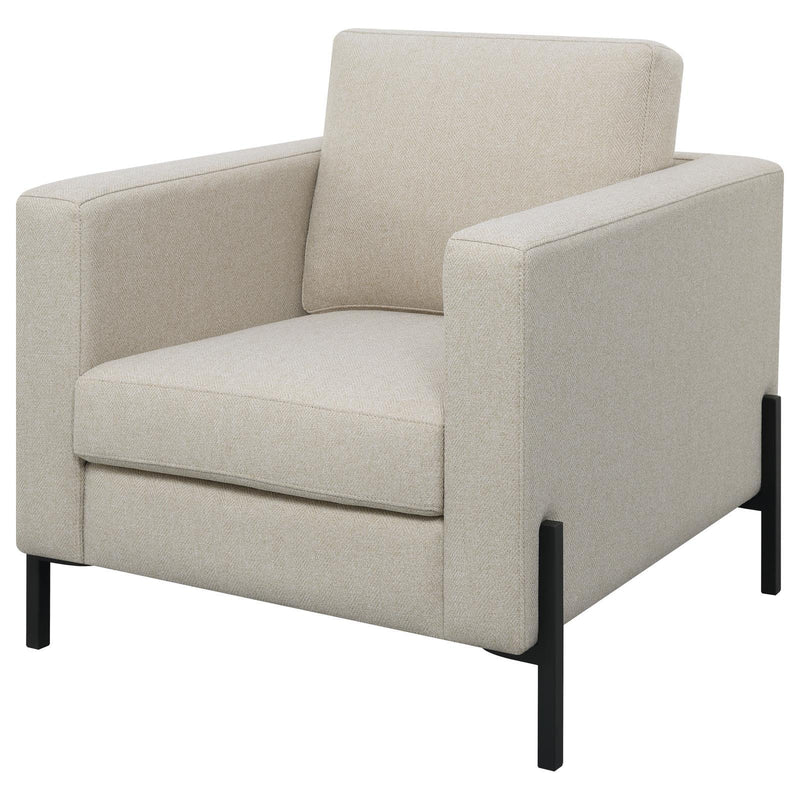  Coaster Furniture Tilly 509903 Upholstered Track Arm Accent Chair - Oatmeal IMAGE 4