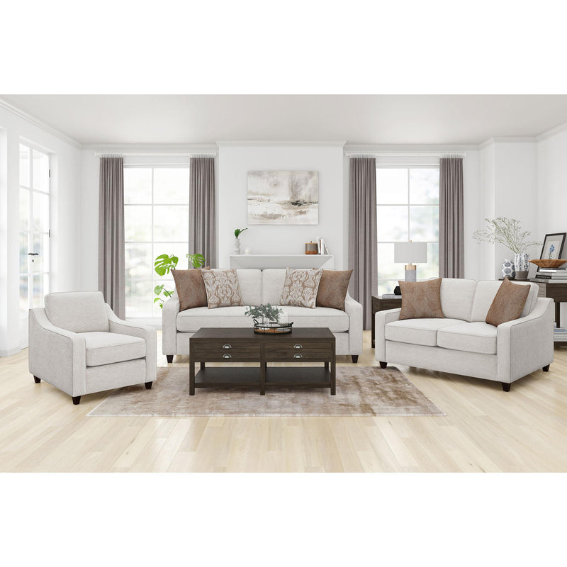  Coaster Furniture Christine 552062 Upholstered Sloped Arm Loveseat - Beige IMAGE 9