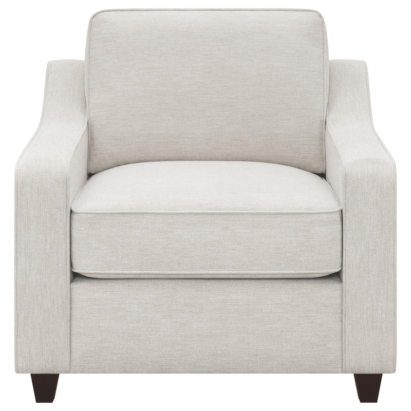  Coaster Furniture Christine 552063 Upholstered Sloped Arm Accent Chair - Beige IMAGE 2