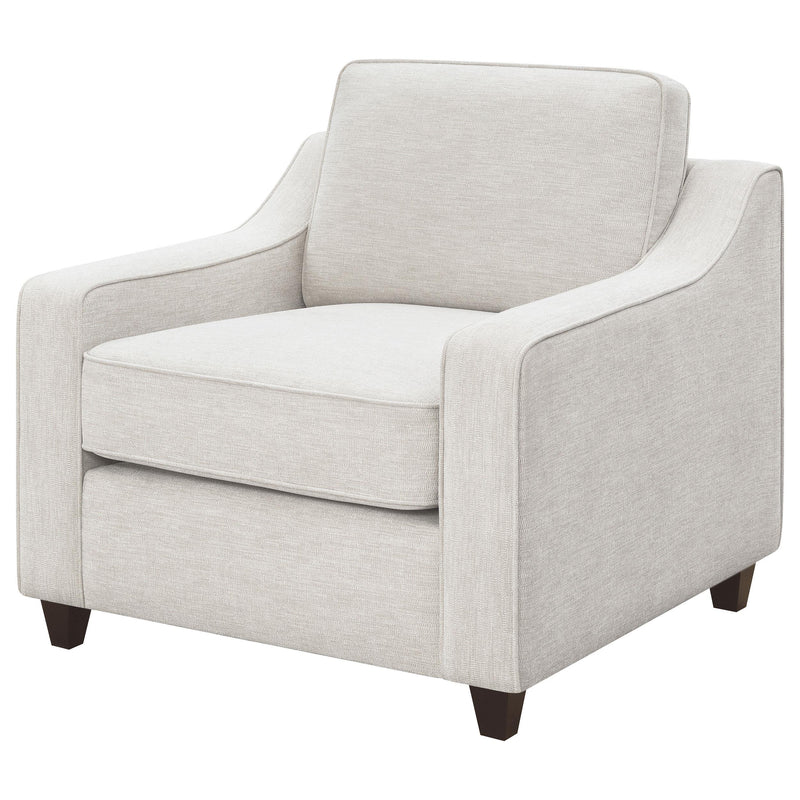  Coaster Furniture Christine 552063 Upholstered Sloped Arm Accent Chair - Beige IMAGE 3