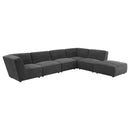  Coaster Furniture Sunny 552083 Square Upholstered Ottoman - Dark Charcoal IMAGE 3