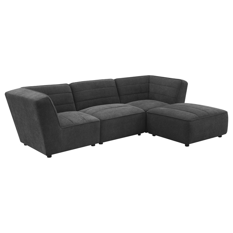  Coaster Furniture Sunny 552083 Square Upholstered Ottoman - Dark Charcoal IMAGE 4