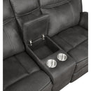  Coaster Furniture Lawrence 603505 Upholstered Padded Arm Reclining Loveseat - Charcoal IMAGE 6