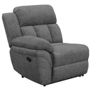  Coaster Furniture Bahrain 609542 Upholstered Motion Loveseat - Charcoal IMAGE 3