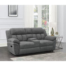  Coaster Furniture Bahrain 609542 Upholstered Motion Loveseat - Charcoal IMAGE 9
