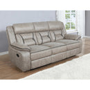  Coaster Furniture Greer 651351 Upholstered Motion Reclining Sofa - Taupe IMAGE 5