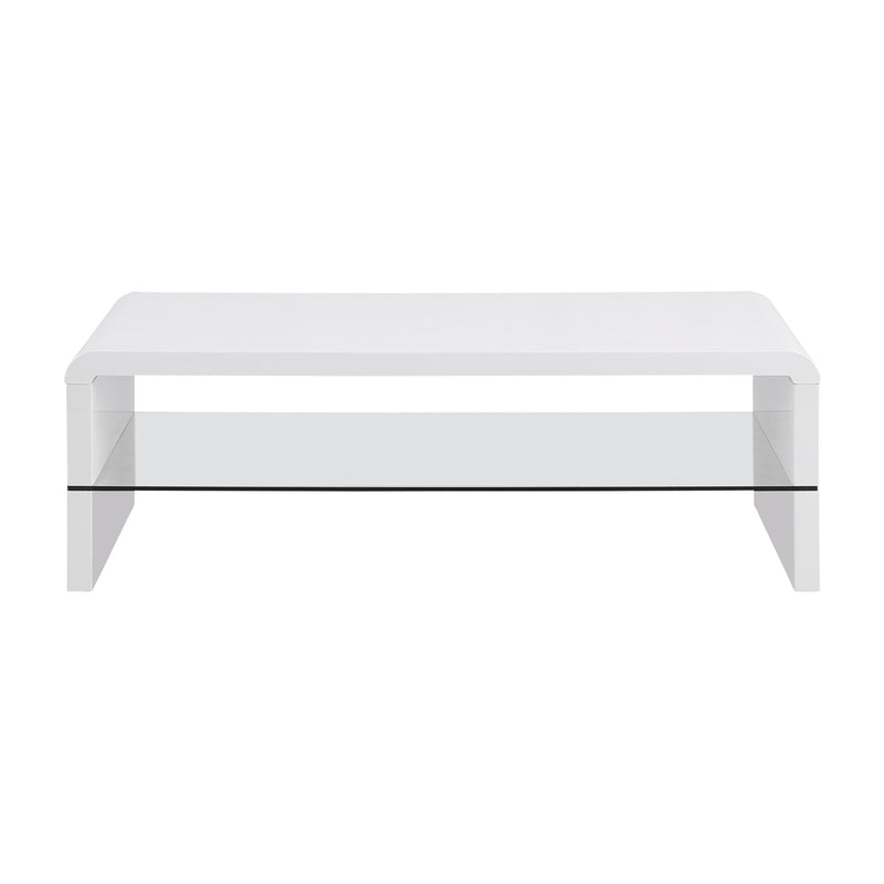  Coaster Furniture Airell 703798 Rectangular Coffee Table with Shelf - White High Gloss IMAGE 3