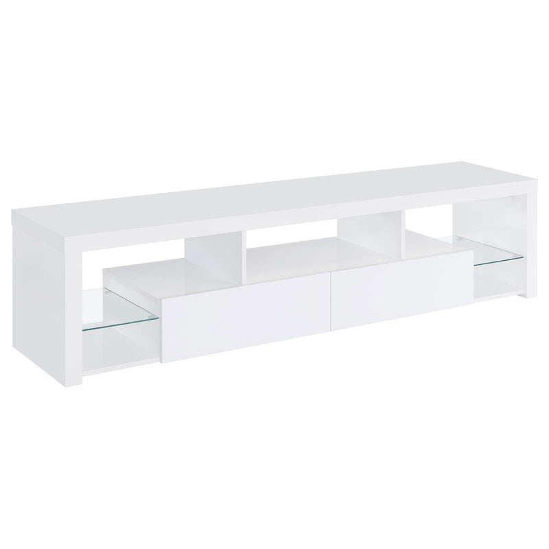  Coaster Furniture Jude 704251 2-Drawer Engineered Wood 71" TV Stand - High Gloss White IMAGE 1