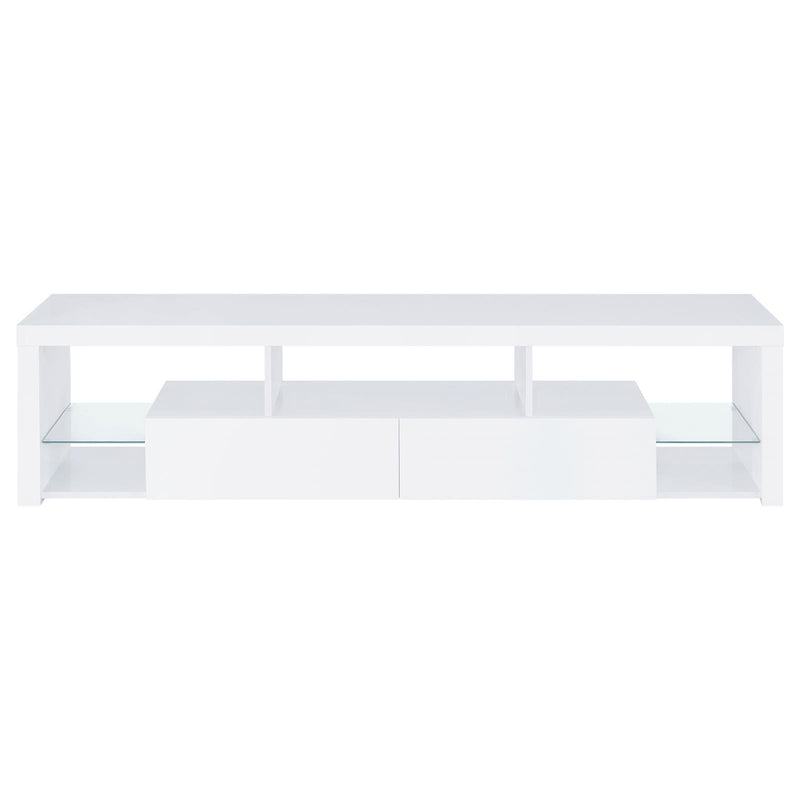 Coaster Furniture Jude 704251 2-Drawer Engineered Wood 71" TV Stand - High Gloss White IMAGE 4