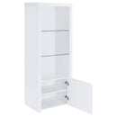  Coaster Furniture Jude 704254 3-shelf Engineered Wood Media Tower - High Gloss White IMAGE 3