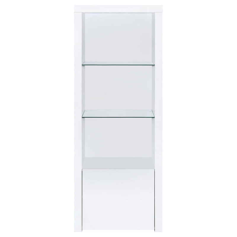  Coaster Furniture Jude 704254 3-shelf Engineered Wood Media Tower - High Gloss White IMAGE 4