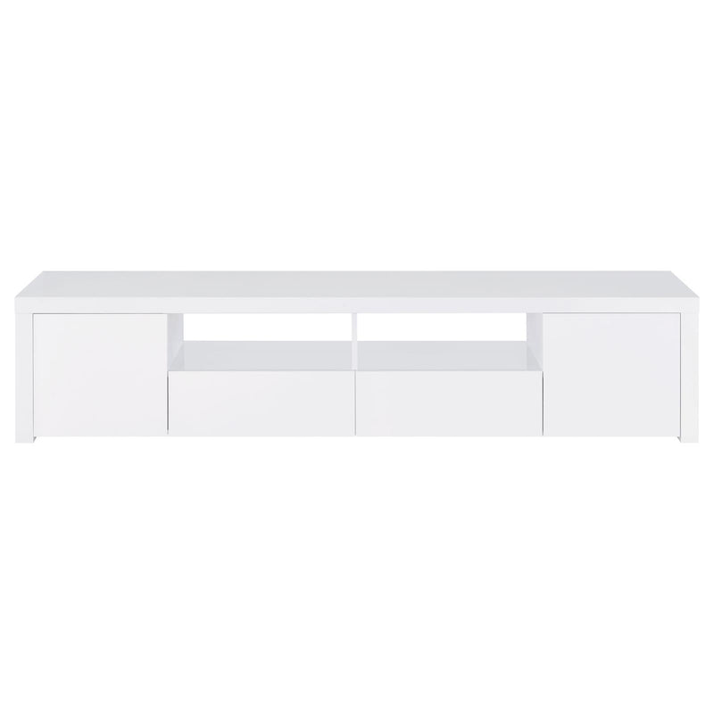  Coaster Furniture Jude 704262 2-door Engineered Wood 79" TV Stand - High Gloss White IMAGE 4