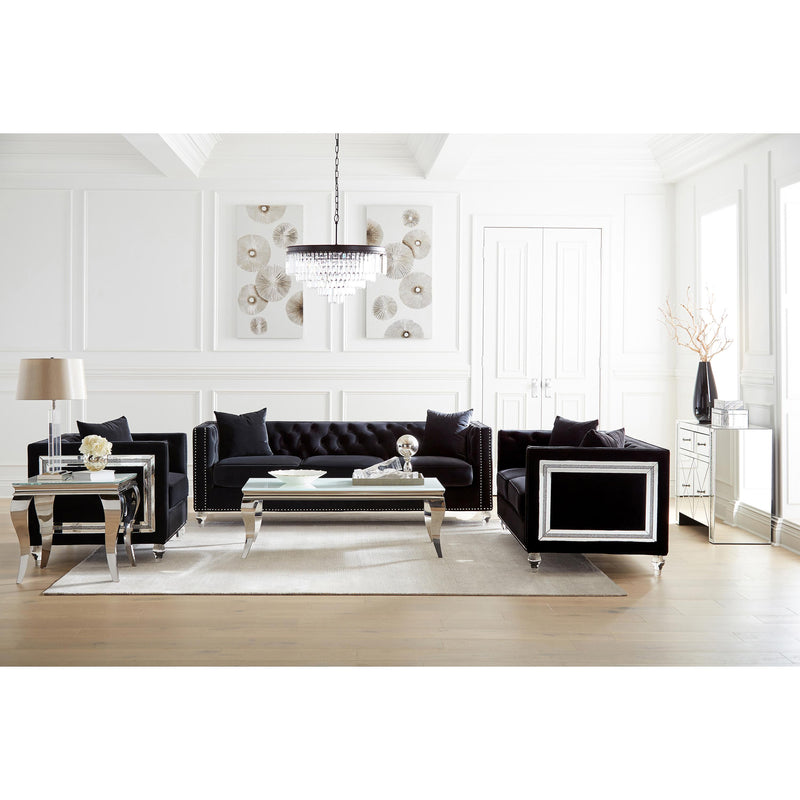  Coaster Furniture Carone 707767 Square Glass Top End Side Table - White and Chrome IMAGE 4