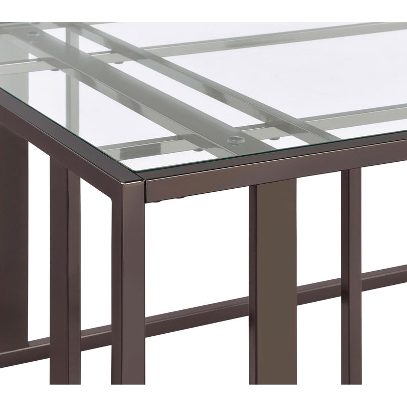  Coaster Furniture Adri 708357 Rectangular Glass Top Side End Table - Black Nickel IMAGE 10
