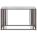  Coaster Furniture Adri 708359 Glass Top Entryway Sofa Console Table - Black Nickel IMAGE 3