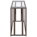  Coaster Furniture Adri 708359 Glass Top Entryway Sofa Console Table - Black Nickel IMAGE 5