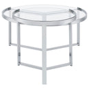  Coaster Furniture Delia 708400 2-Piece Round Glass Top Nesting Coffee Table - Chrome IMAGE 7