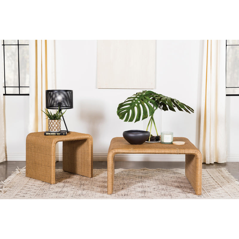  Coaster Furniture Juanita 709818 Square Woven Rattan Coffee Table - Natural IMAGE 2