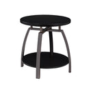  Coaster Furniture Dacre 722207 Round Engineered Wood Top Side End Table - Dark Charcoal IMAGE 1