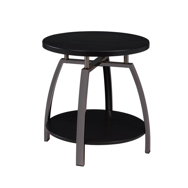  Coaster Furniture Dacre 722207 Round Engineered Wood Top Side End Table - Dark Charcoal IMAGE 1