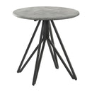  Coaster Furniture Hadi 736177 Round SmartTop Side End Table - Cement and Gunmetal IMAGE 1
