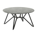  Coaster Furniture Hadi 736178 Round SmartTop Coffee Table - Cement and Gunmetal IMAGE 1
