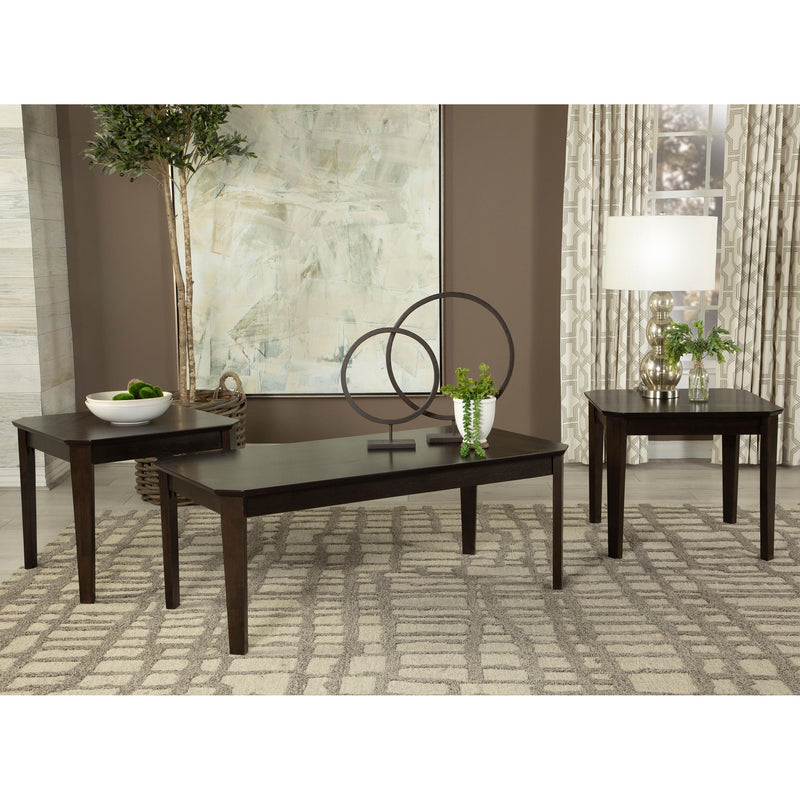  Coaster Furniture Amaro 736184 3-piece Coffee and End Table Set - Dark Brown IMAGE 8