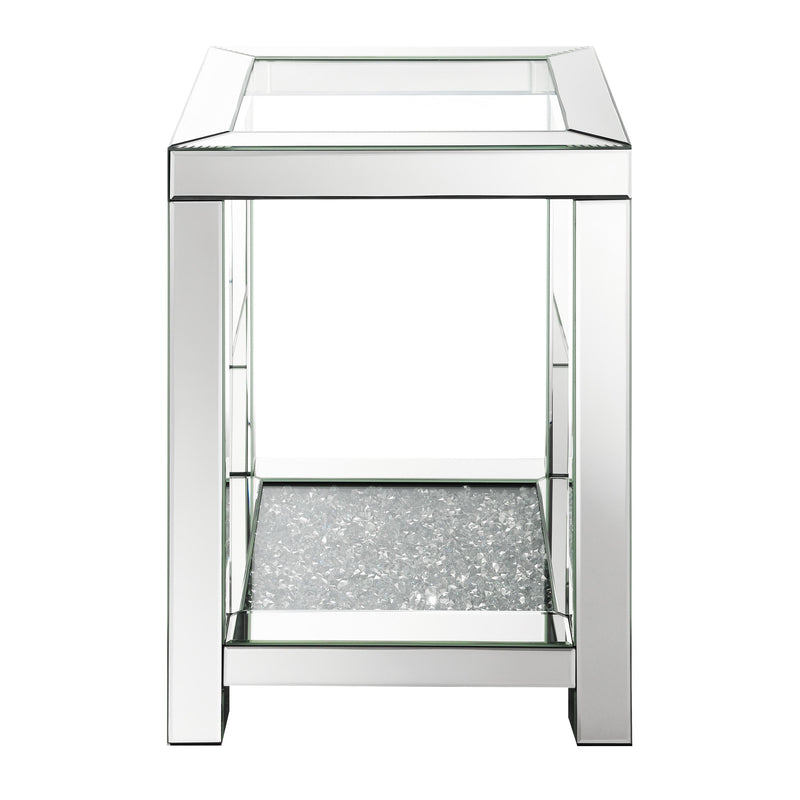  Coaster Furniture Valentina 736217 1-shelf Square Glass Top Side End Table - Silver IMAGE 2