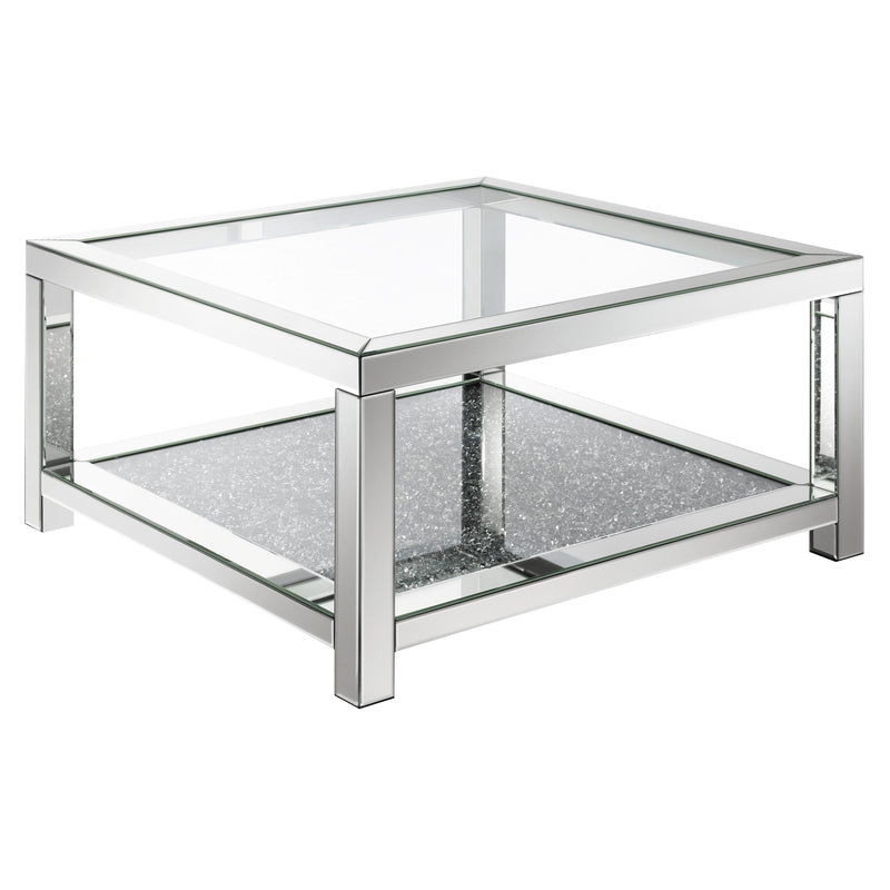  Coaster Furniture Valentina 736218 1-shelf Square Glass Top Coffee Table - Silver IMAGE 1