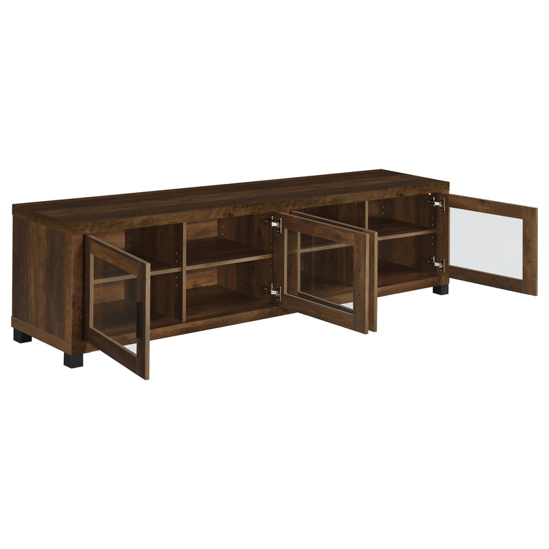  Coaster Furniture Sachin 736293 4-door Engineered Wood 79" TV Stand - Dark Pine IMAGE 2